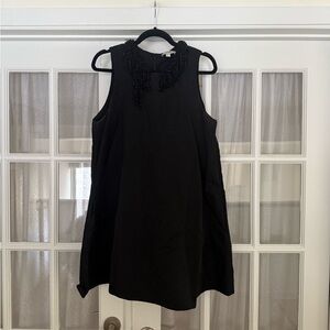 COS Black Sleeveless Beaded Collar Shift Dress